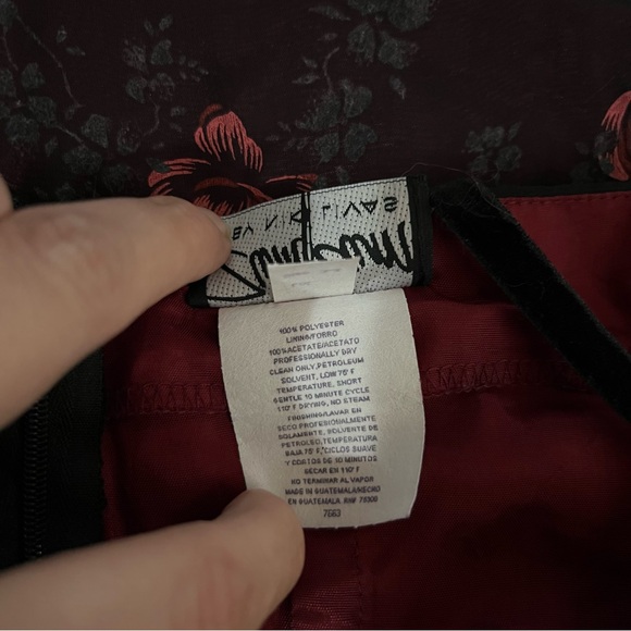 Zum Zum by Niki Livas Y2K Vintage 90s Red Black Floral Mini Size 3 - 4 Dress - Picture 8 of 9